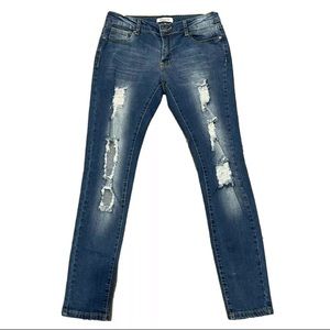 Between Us Womens Skinny Jeans Size 7 Distressed